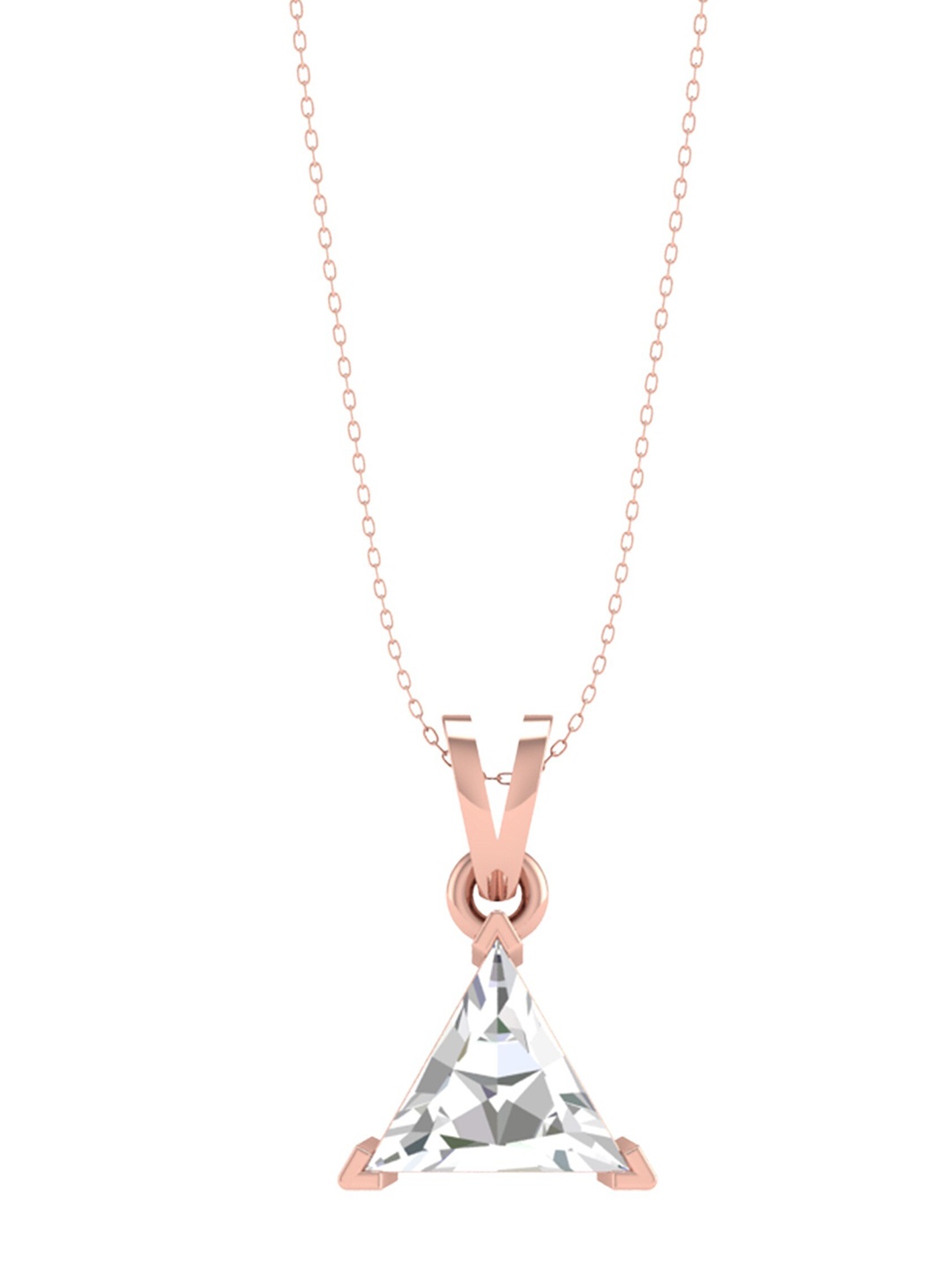 

ORIONZ Rose Gold-Plated CZ-Studded Pendant With Chain