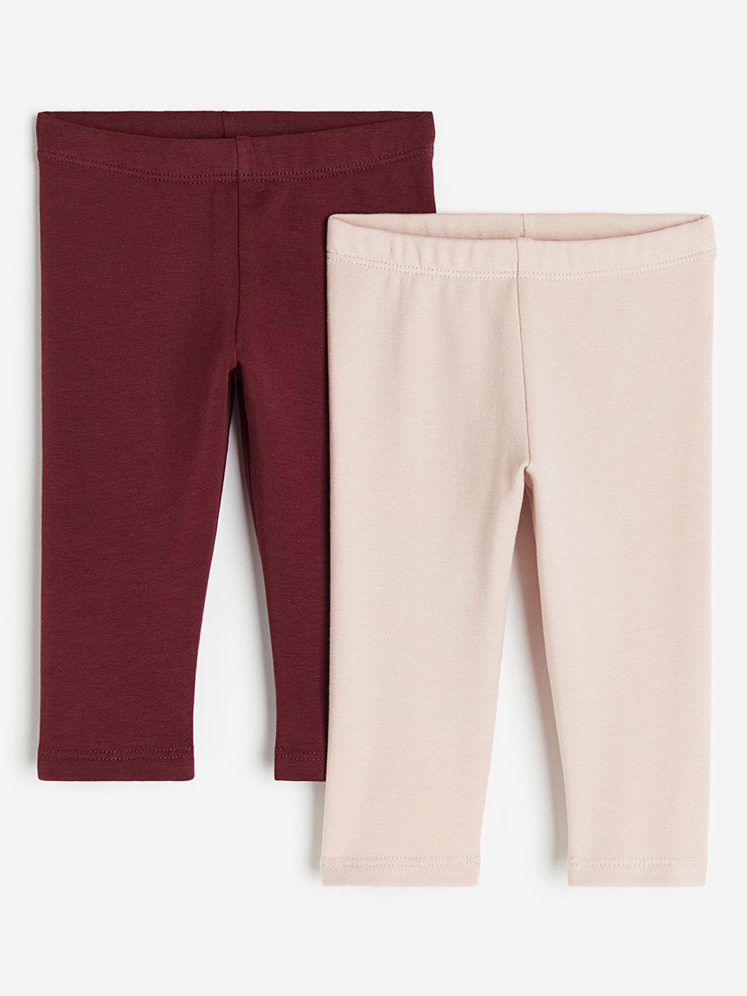 

H&M Boys 2-Pack Cotton Leggings With Brushed Inside, Red