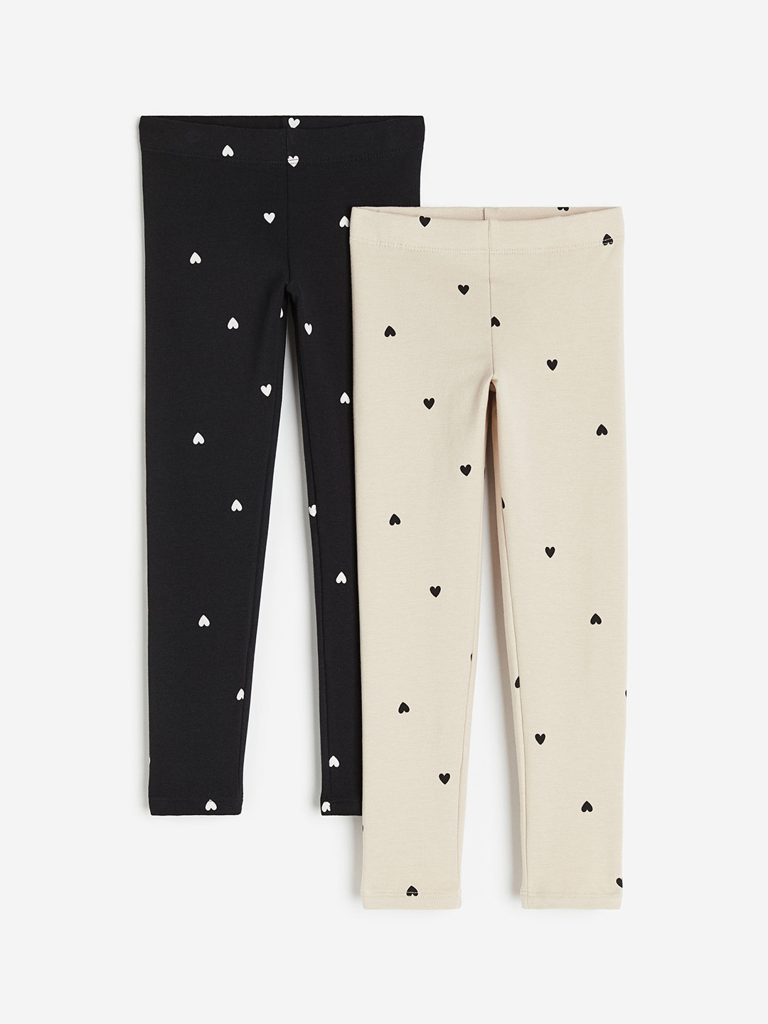 

H&M Girls 2-Pack Heavy Jersey Leggings, Black
