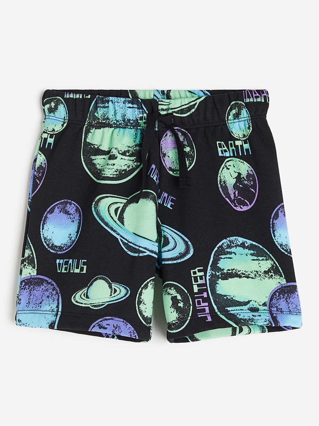 

H&M Boys Printed Sweatshirt Shorts, Black