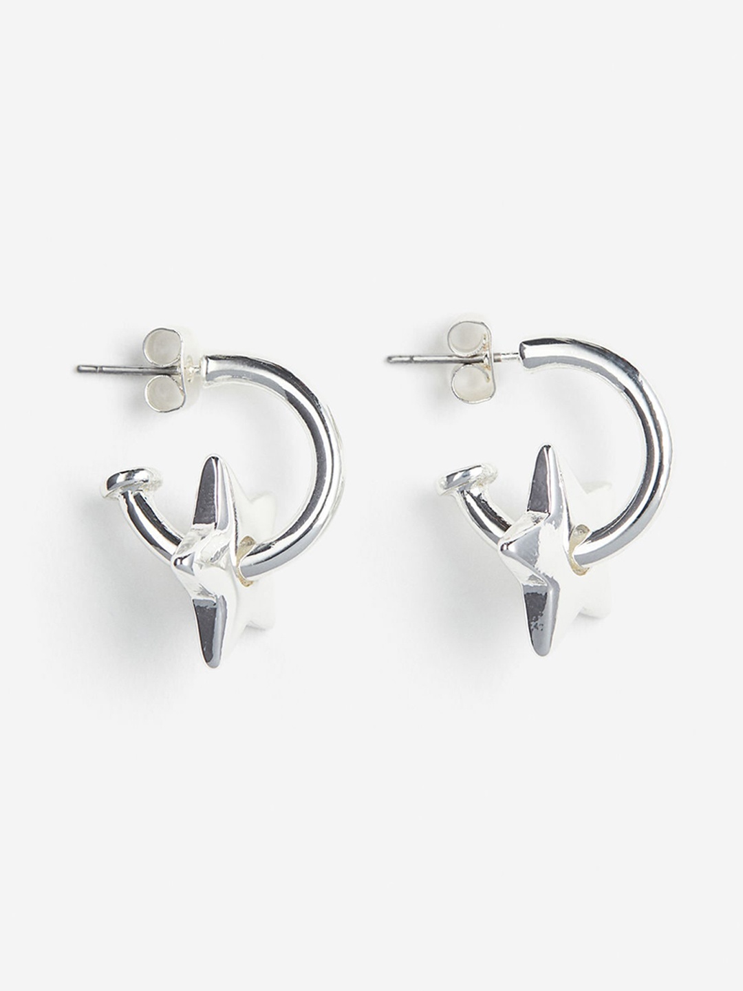 

H&M Beaded Hoop Earrings, Silver
