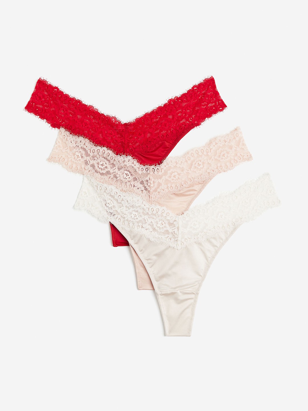 

H&M 3-Pack Thong Briefs, Beige