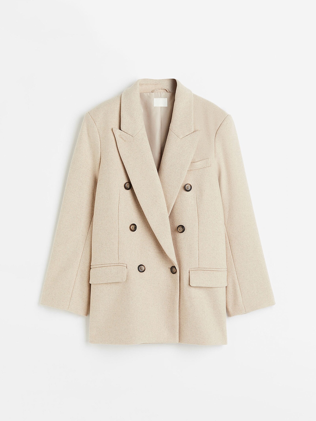 

H&M Women Double-Breasted Blazer, Beige