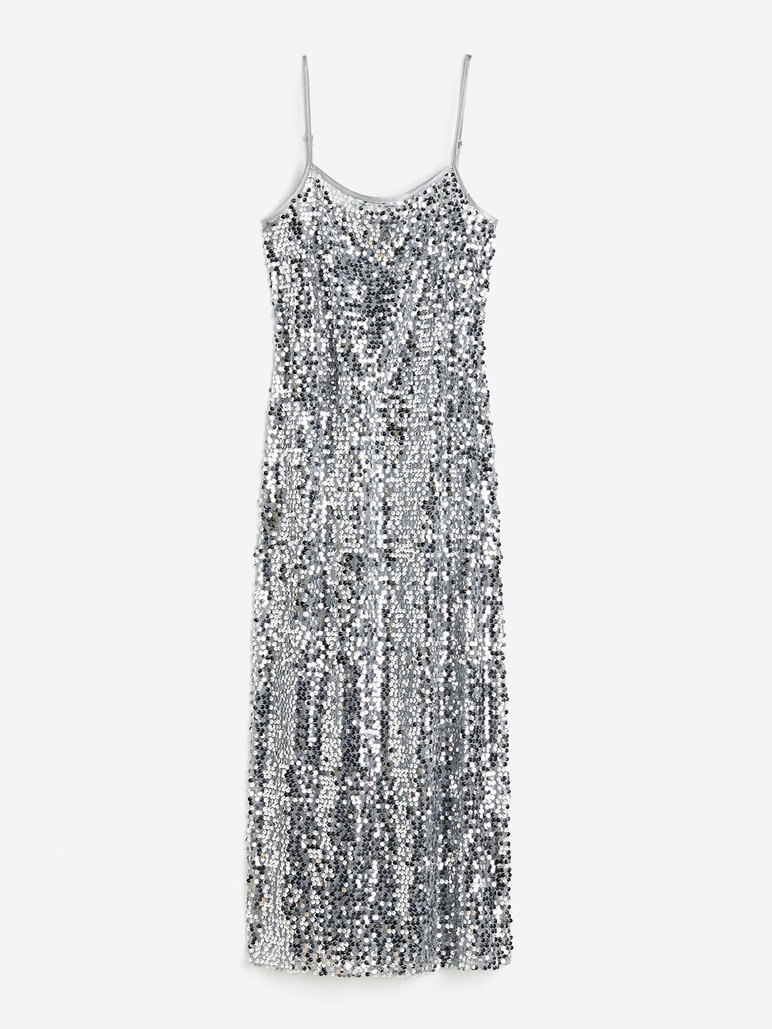 

H&M Women Sequined Slip Dress, Silver