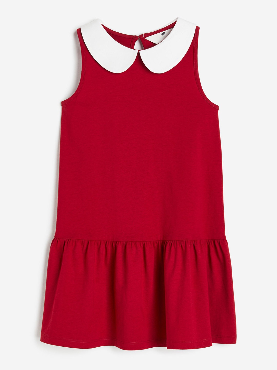 

H&M Girls Pure Cotton Collared Dress, Red