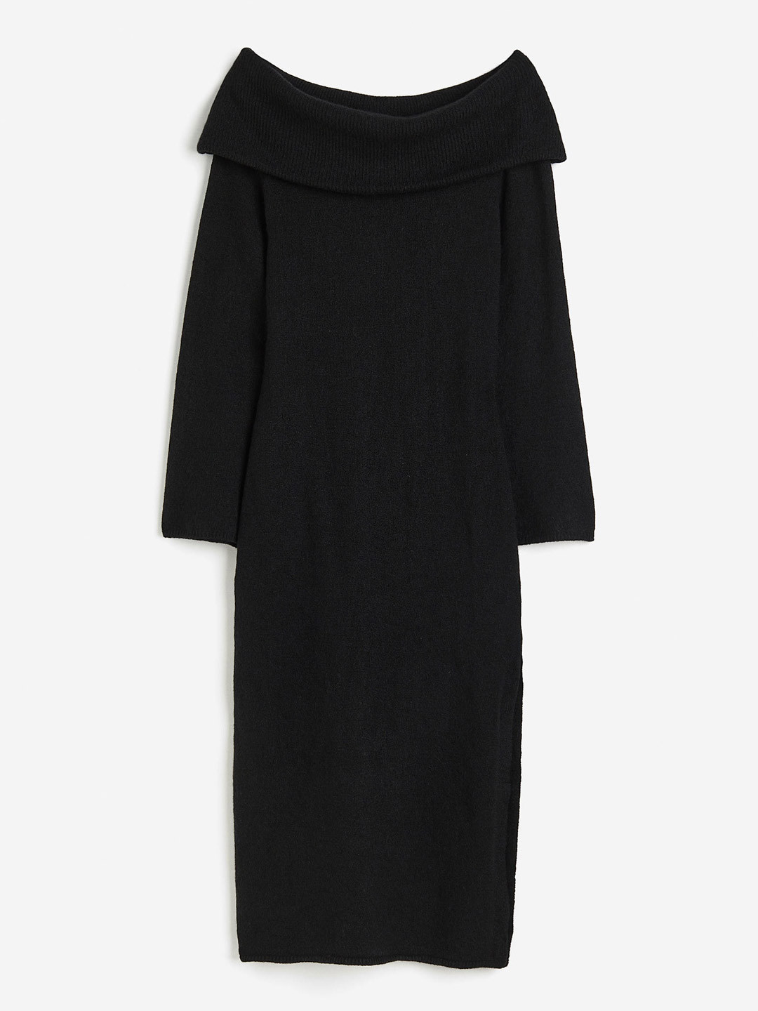 

H&M Women Knitted Off-the-Shoulder Dress, Black