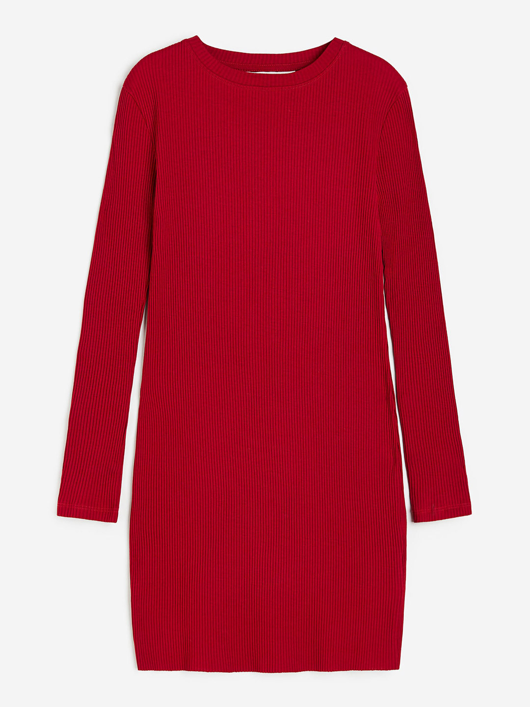 

H&M Girls Ribbed Cotton Dress, Red
