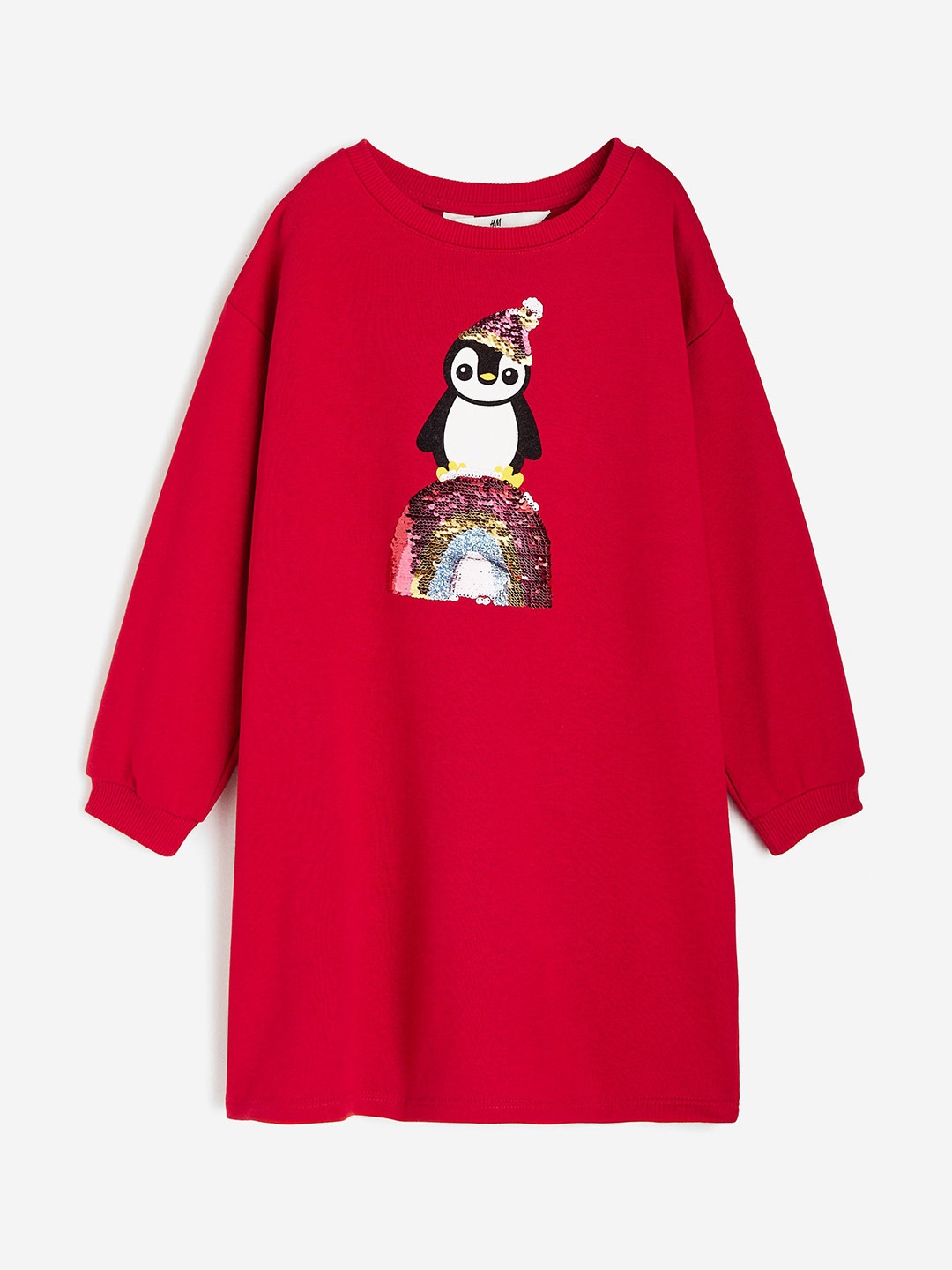 

H&M Girls Reversible Sequin-Motif Dress, Red