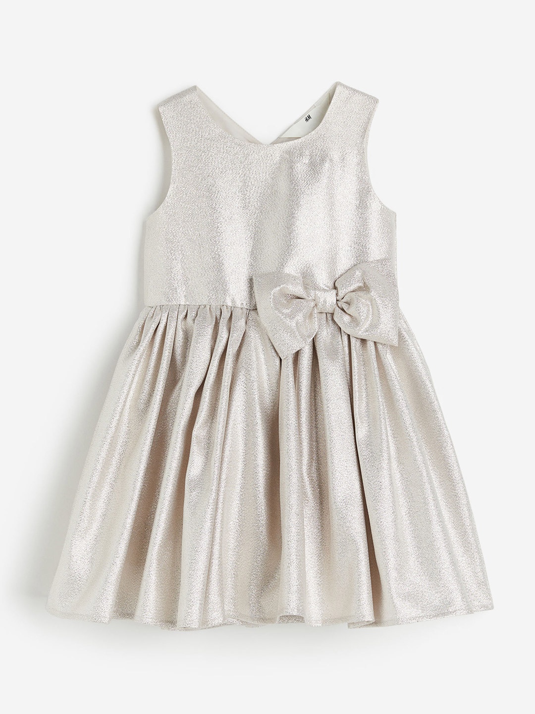 

H&M Girls Bow-Detail Dress, Silver