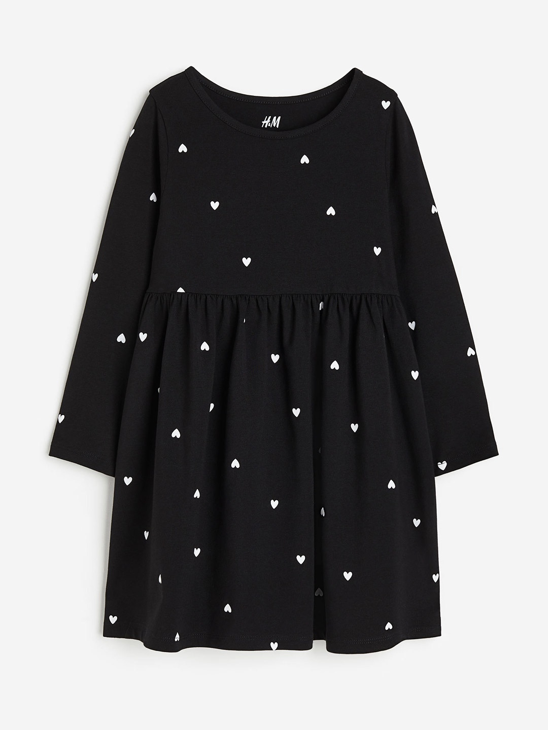 

H&M Girls Patterned Cotton Dress, Black
