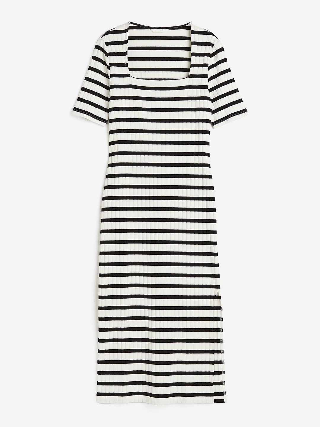 

H&M Women Square-Neck Bodycon Dress, Black