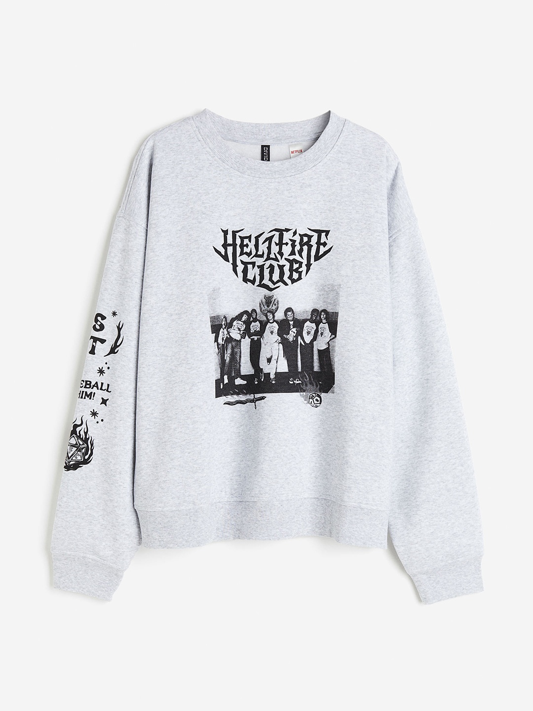 

H&M Printed Sweatshirt, Grey melange