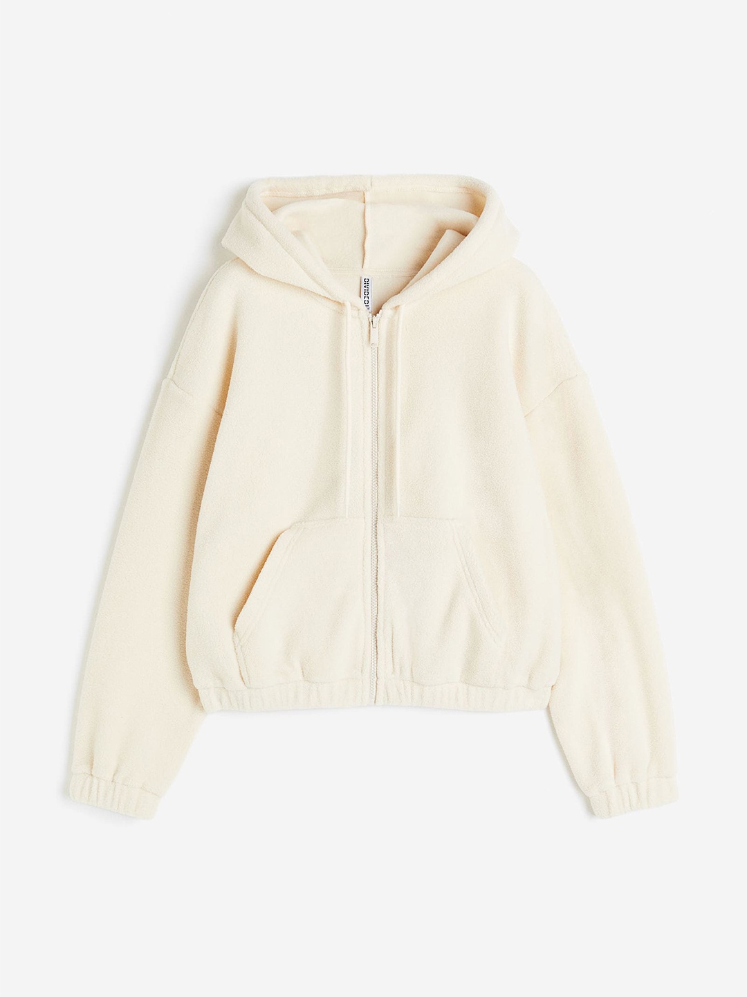 

H&M Fleece Zip-Through Hoodie, Off white