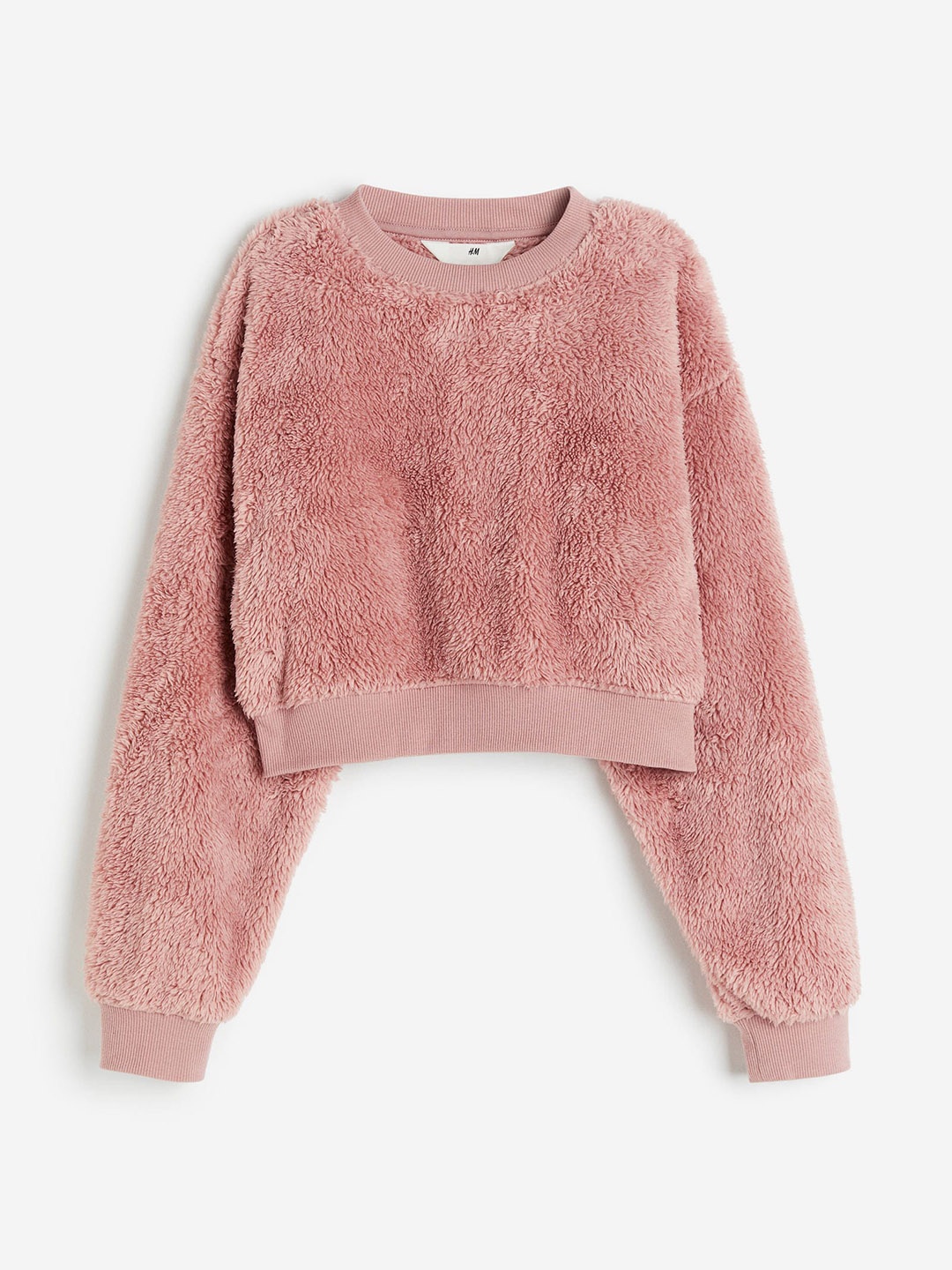 

H&M Girls Pile Sweatshirt, Pink