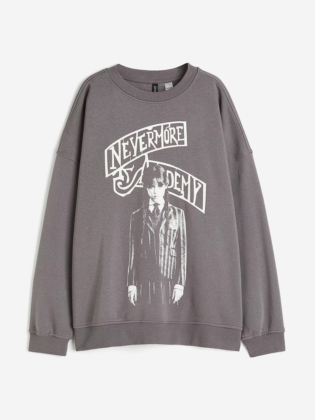 

H&M Women Oversized Printed Sweatshirt, Grey
