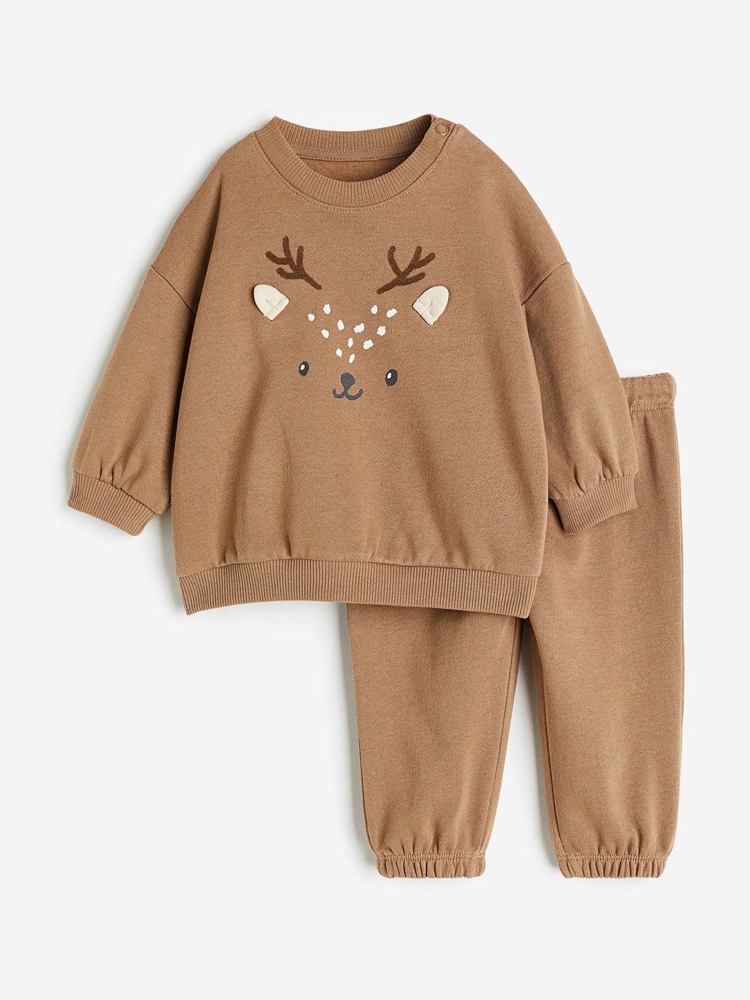 

H&M Boys Pure Cotton 2-Piece Sweatshirt Set, Brown