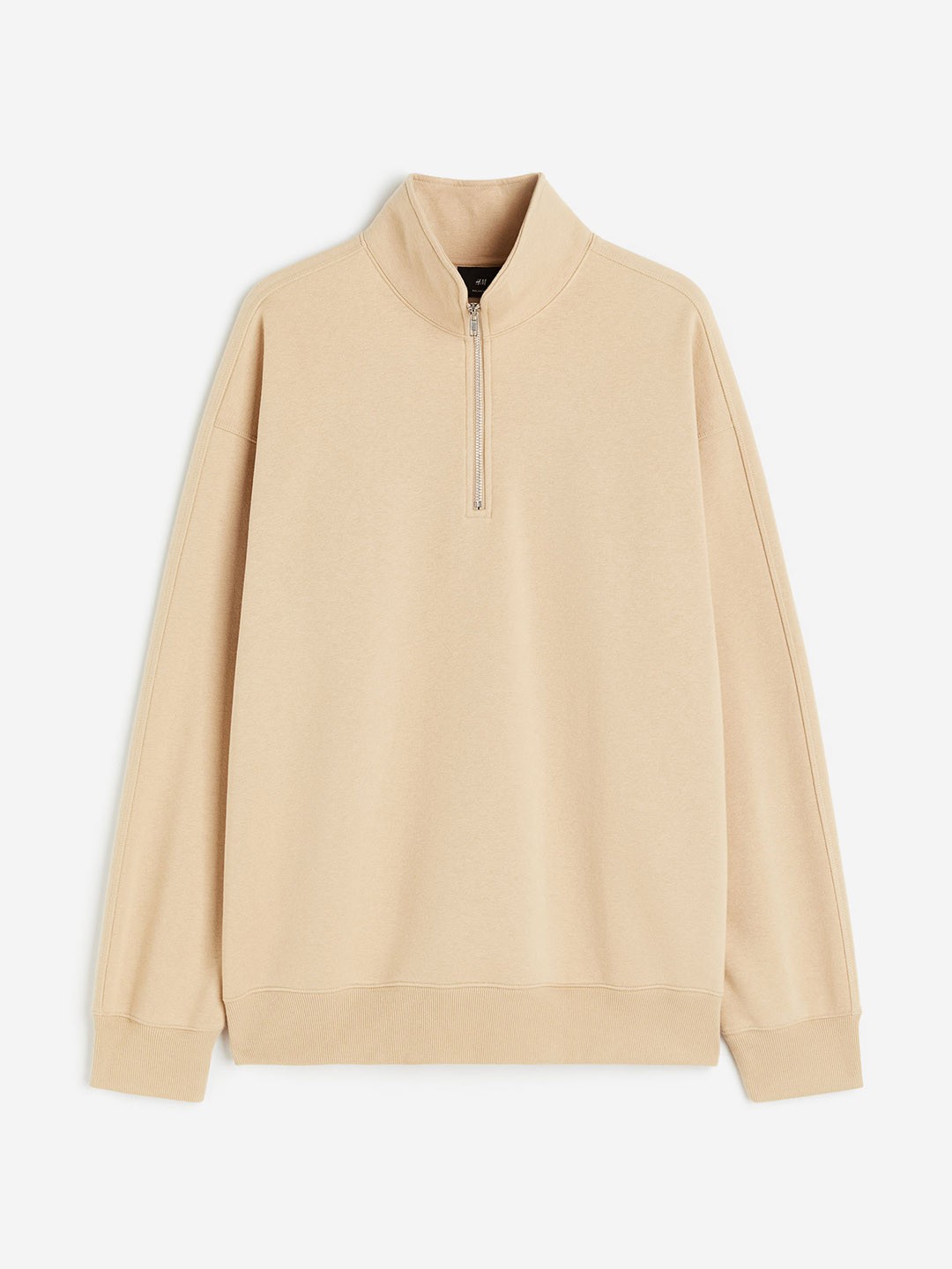 

H&M THERMOLITE Men Relaxed Fit Zip-Top Sweatshirt, Beige