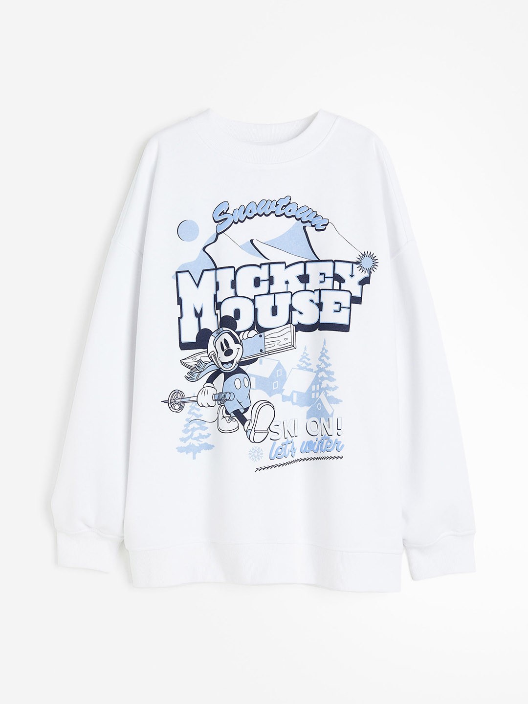 

H&M Women Oversized Printed Sweatshirt, White