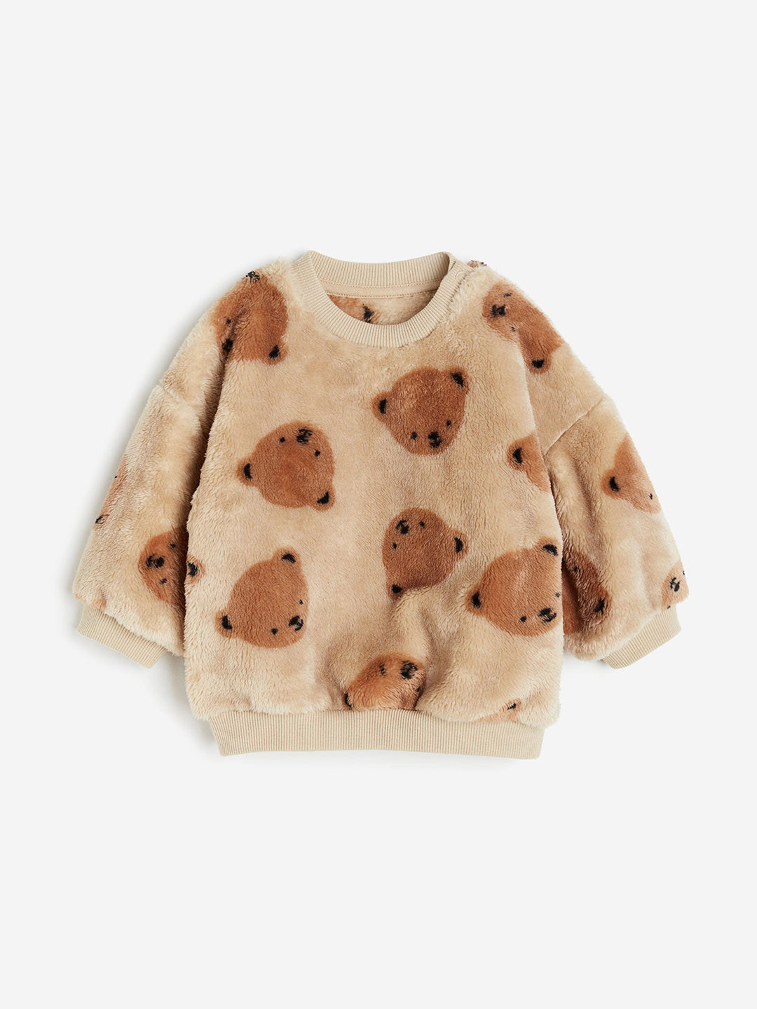

H&M Boys Pile Sweatshirt, Beige