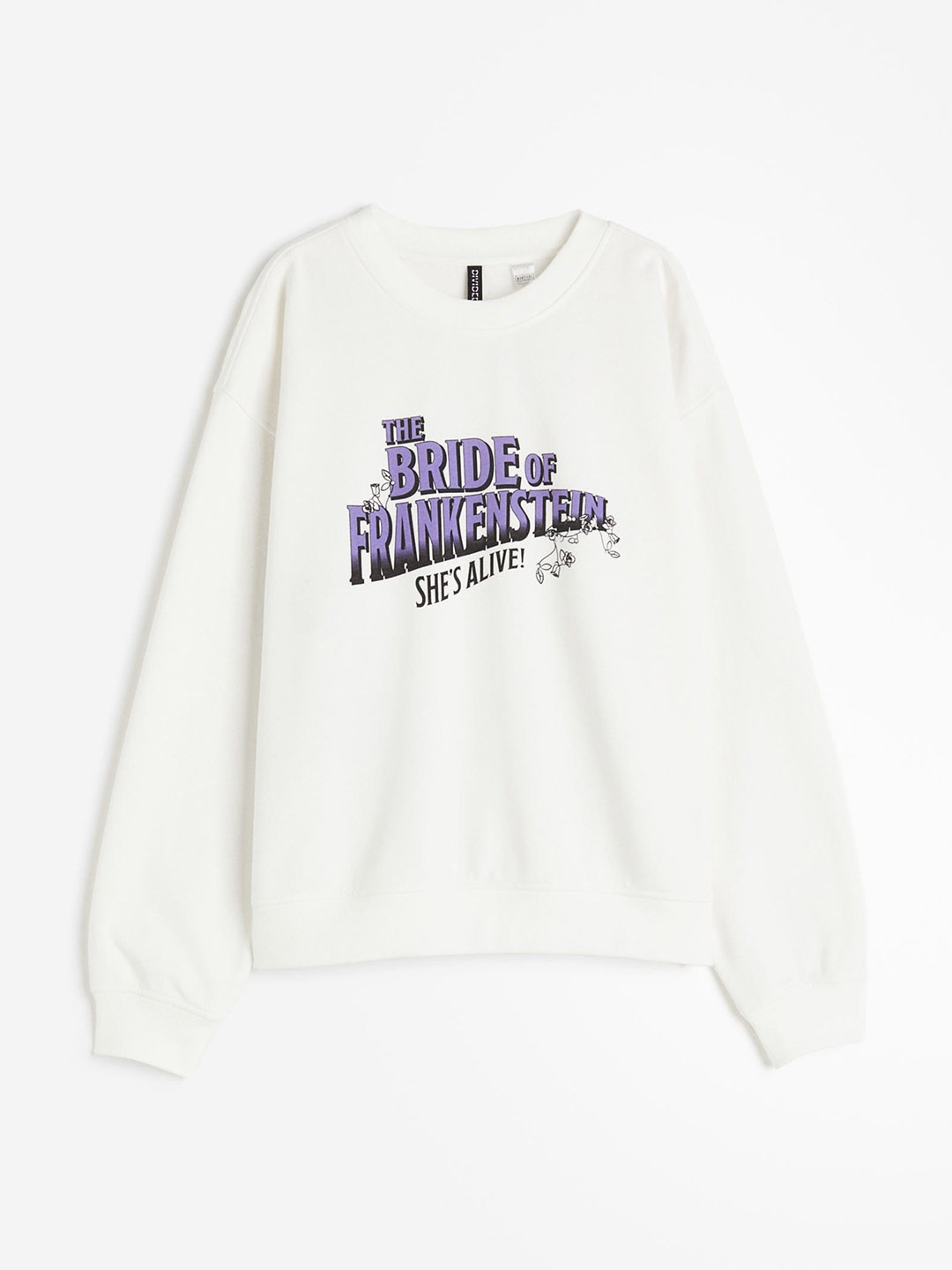 

H&M Women Printed Sweatshirt, White