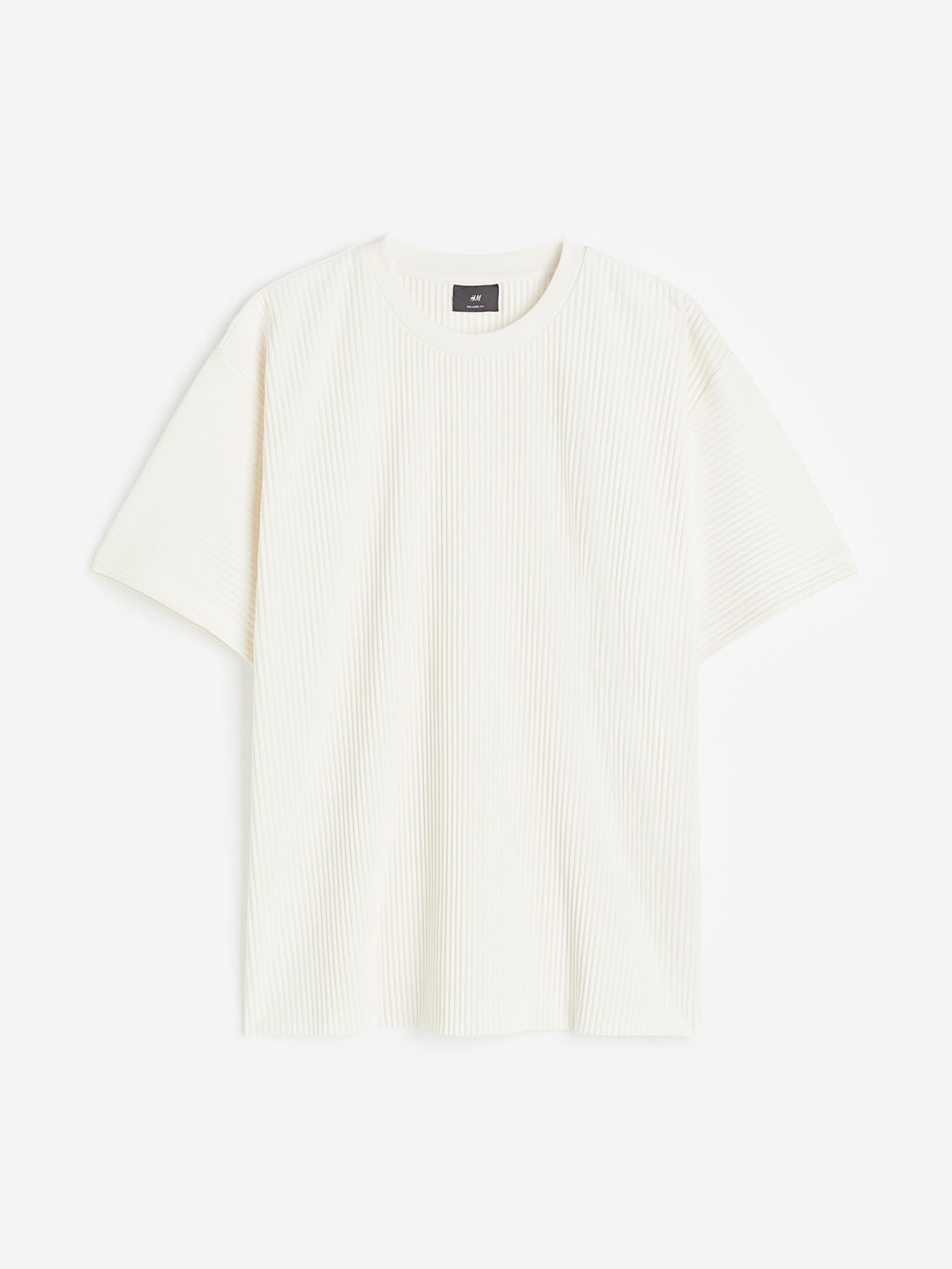 

H&M Men Relaxed Fit Pleated T-shirt, White