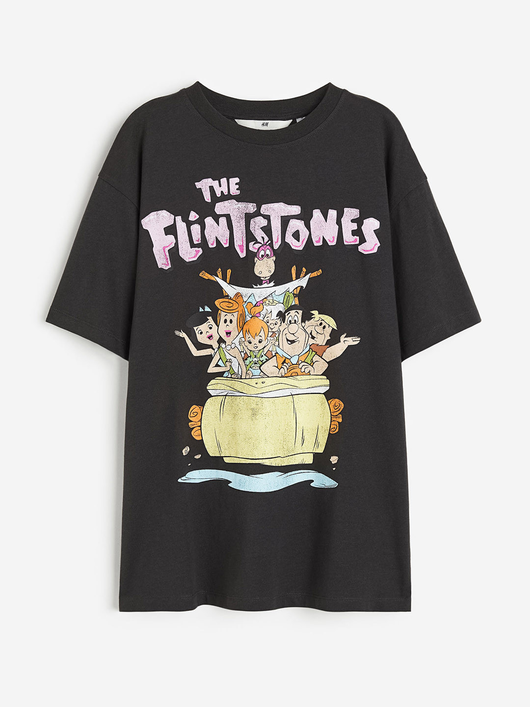 

H&M Girls Printed Cotton Tshirt, Grey