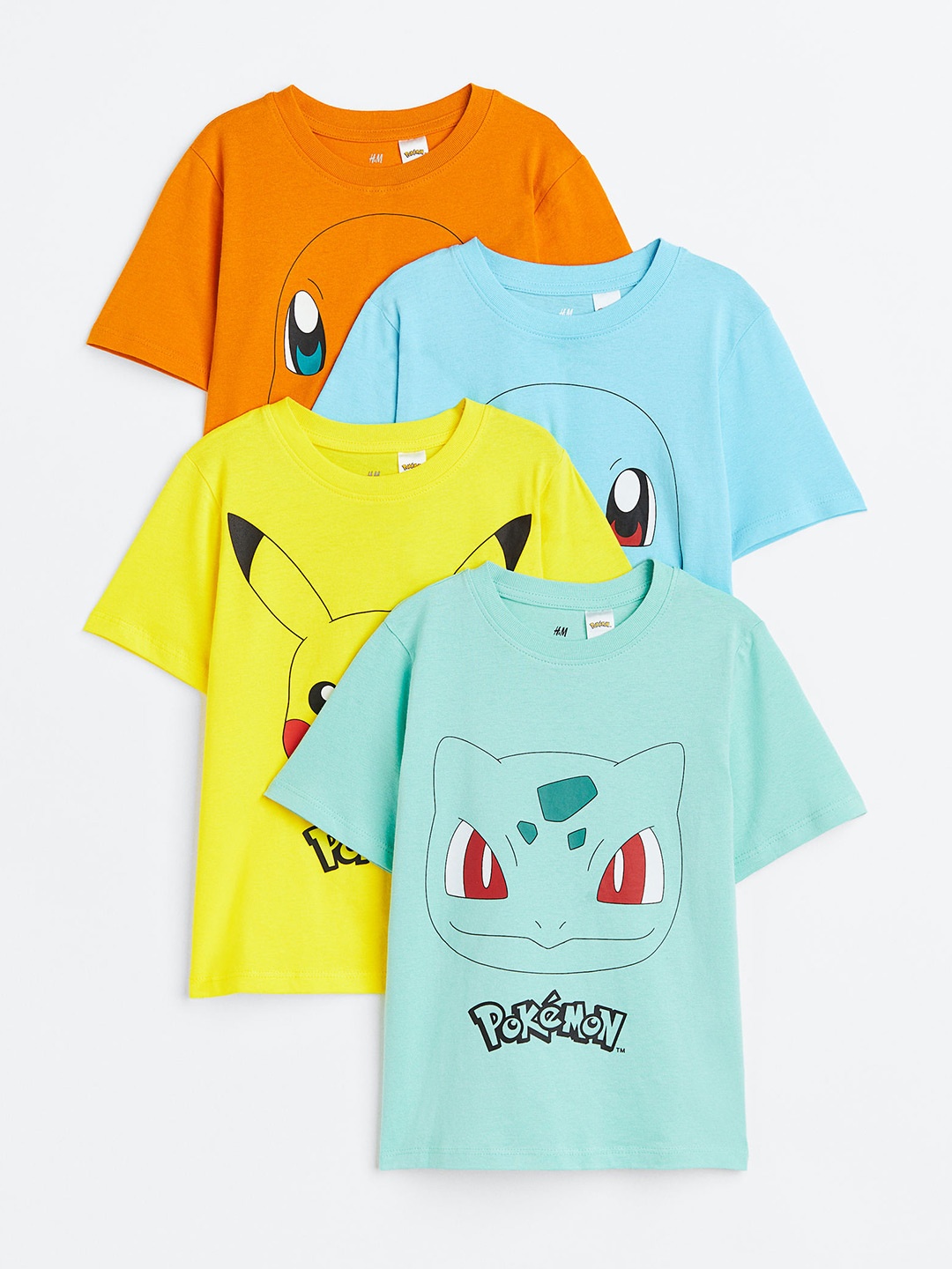 

H&M Boys 4-Pack Printed T-Shirts, Blue