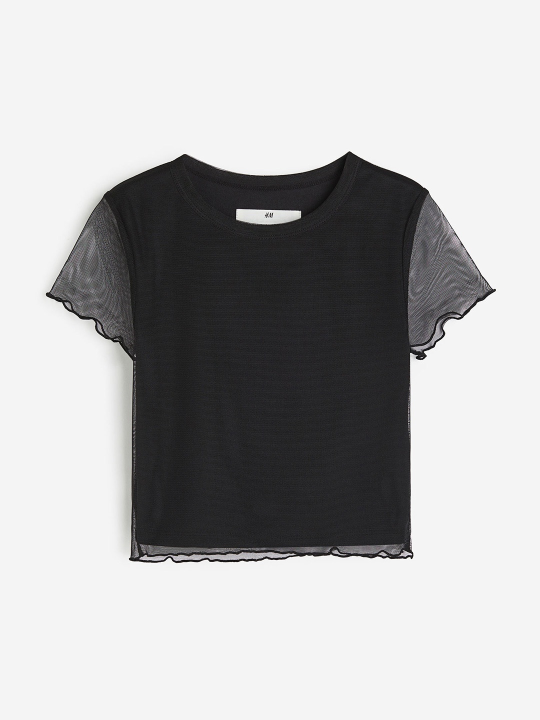 

H&M Girls Short-Sleeved Top, Black