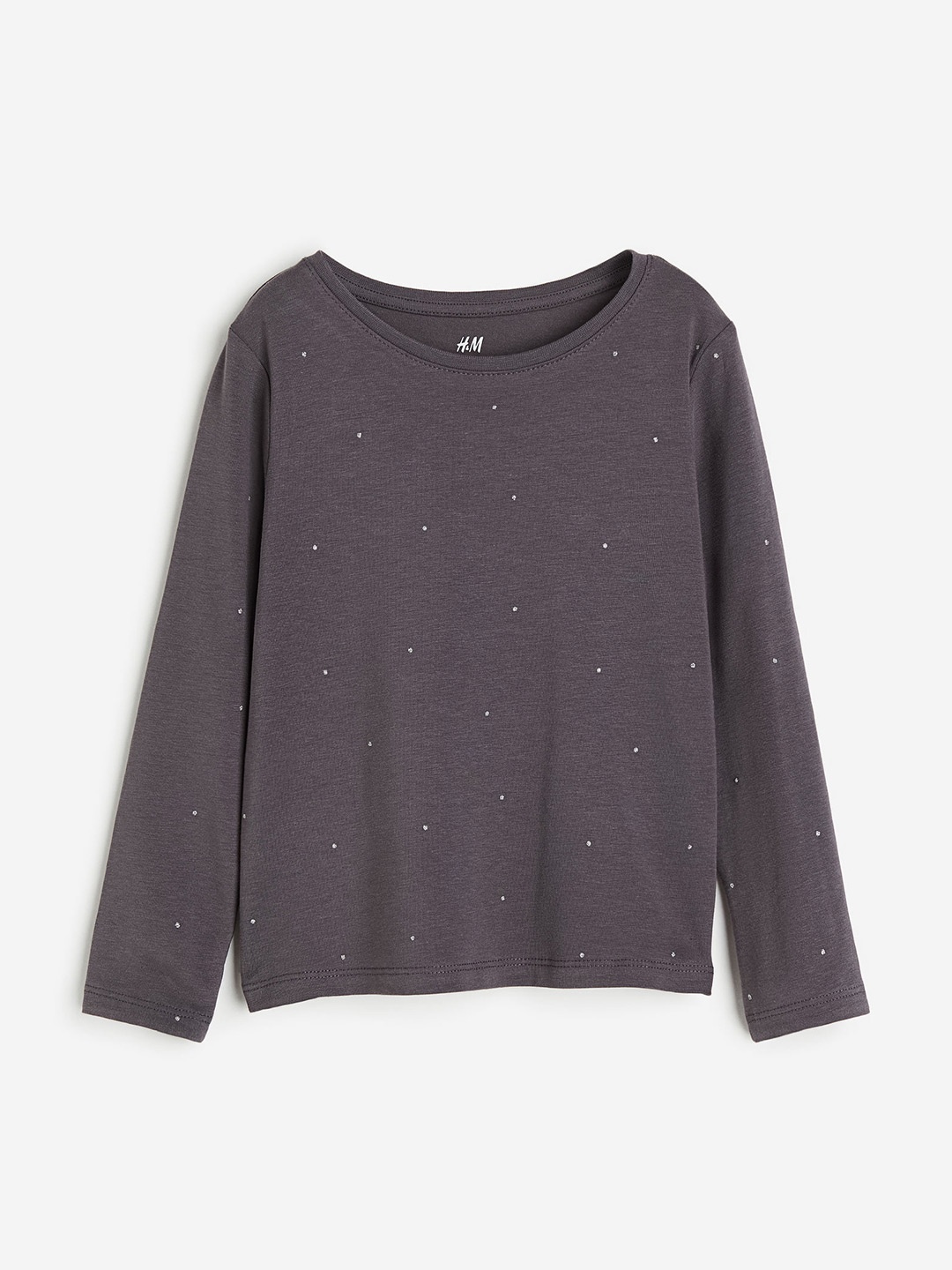 

H&M Long-Sleeved Jersey Top, Grey
