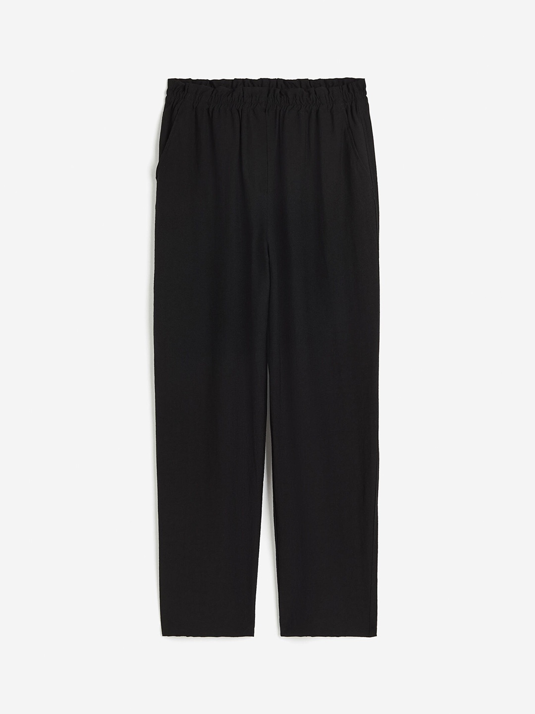 

H&M Women Paper Bag Trousers, Black