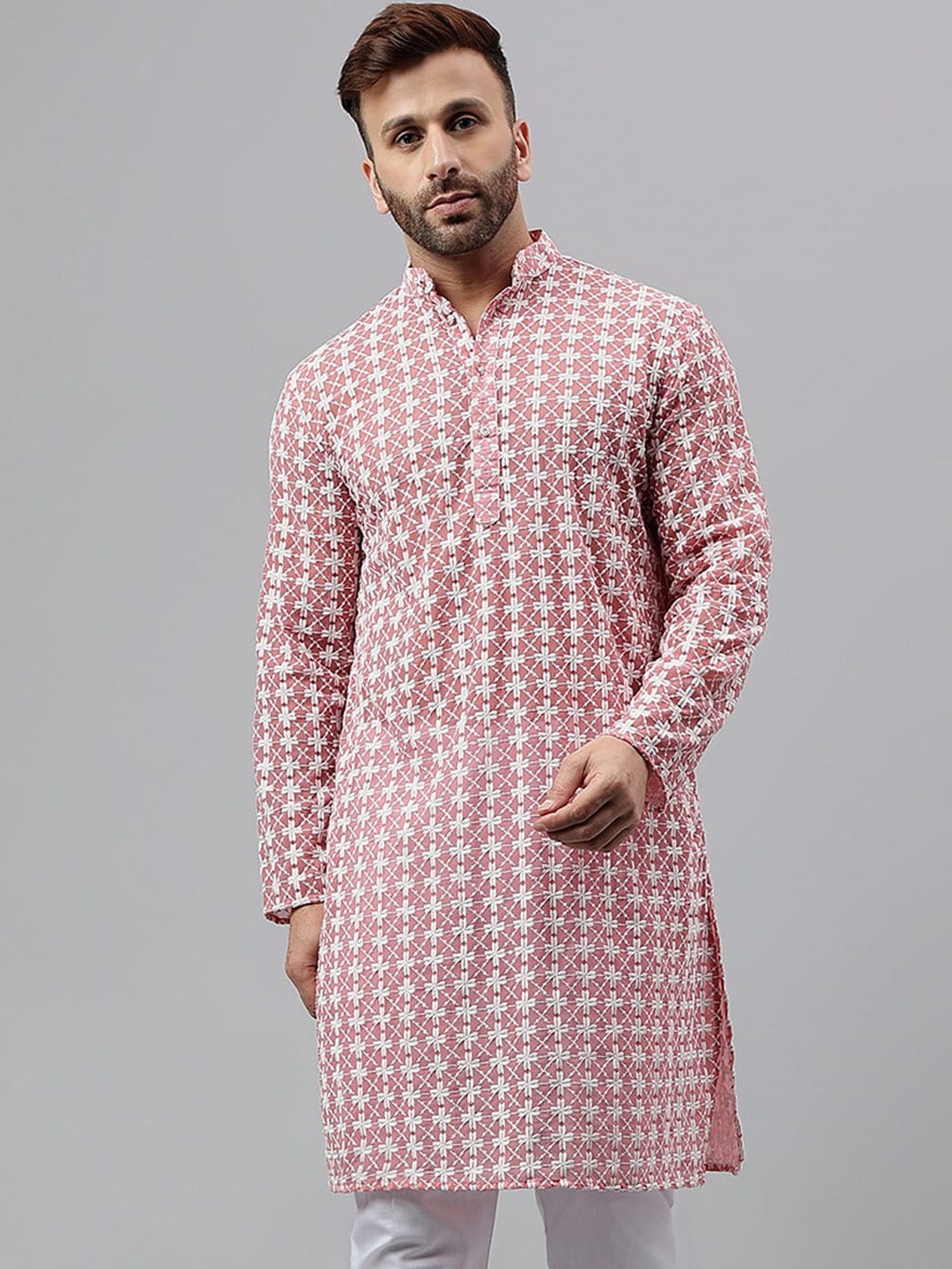 

Hangup Ethnic Motifs Embroidered Kurta, Pink