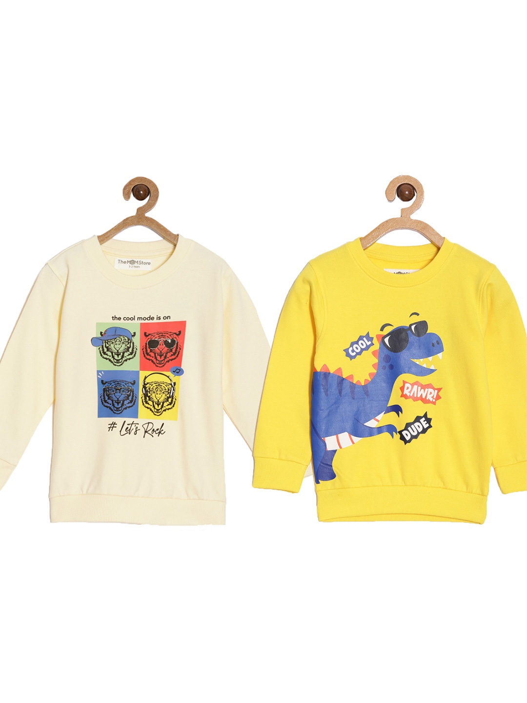 

The Mom Store Kids Pack Of 2 Graphic Printed Sweatshirt, Yellow