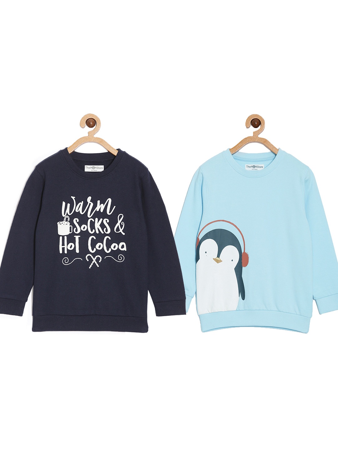 

The Mom Store Kids Pack Of 2 Printed Cotton Sweatshirts, Navy blue