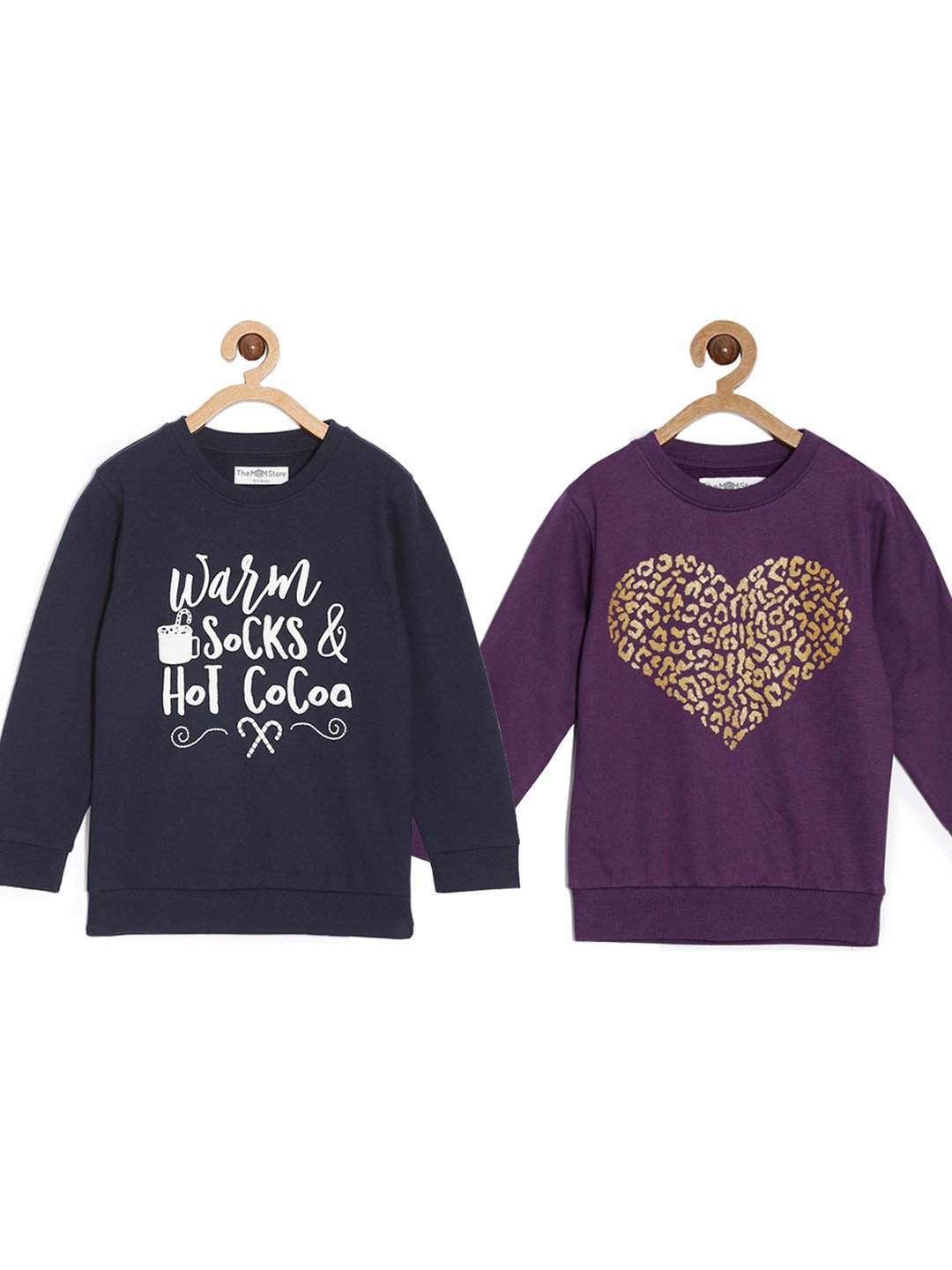 

The Mom Store Kids Pack Of 2 Printed Cotton Sweatshirts, Navy blue