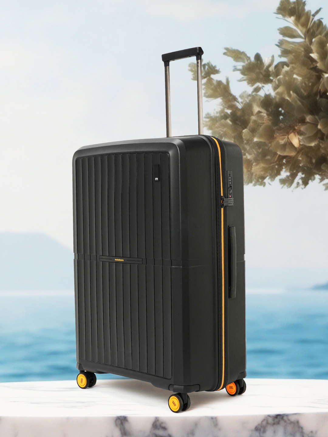 

MOKOBARA The Aviator Textured Hard-Sided Large Suitcase Trolley Bag 125.30 L, Black