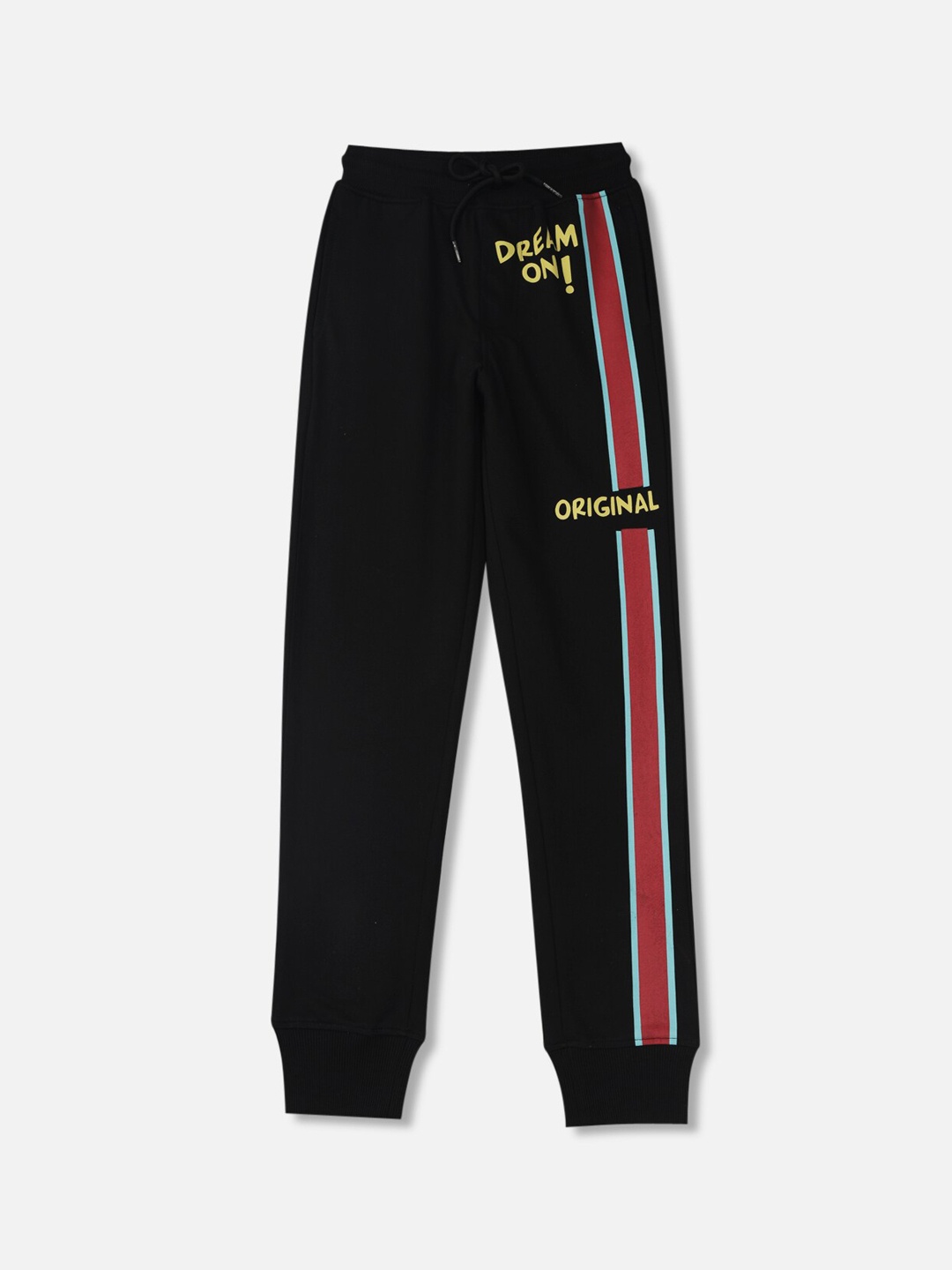

Gini and Jony Boys Typography Printed Relaxed-Fit Cotton Joggers, Black