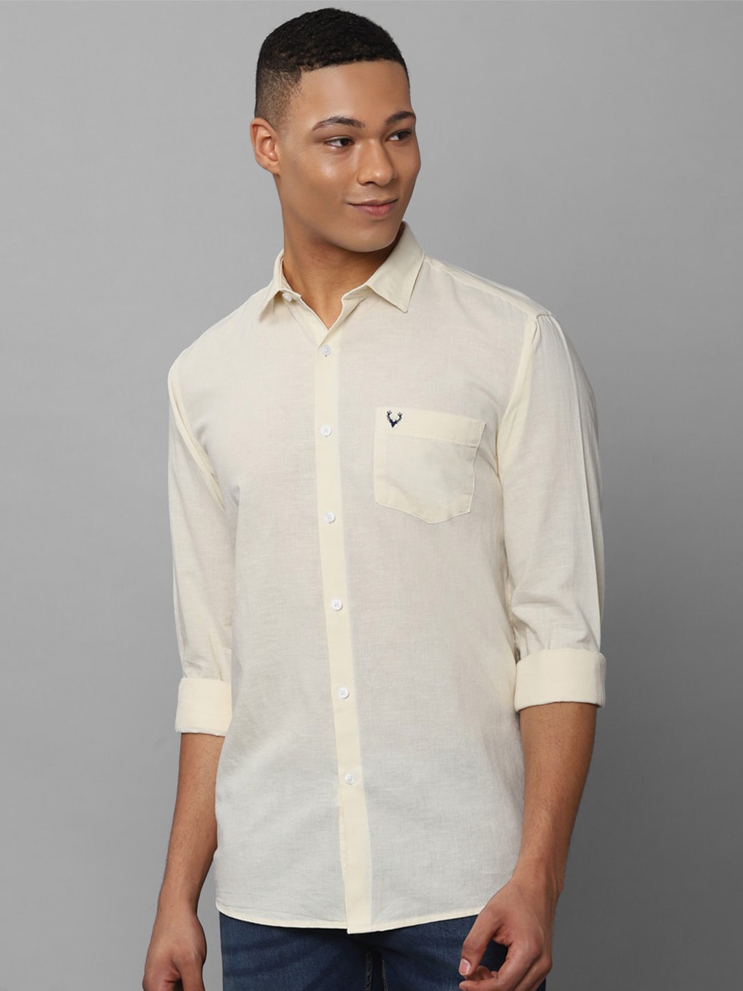 

Allen Solly Slim Fit Spread Collar Long Sleeves Casual Shirt, Yellow