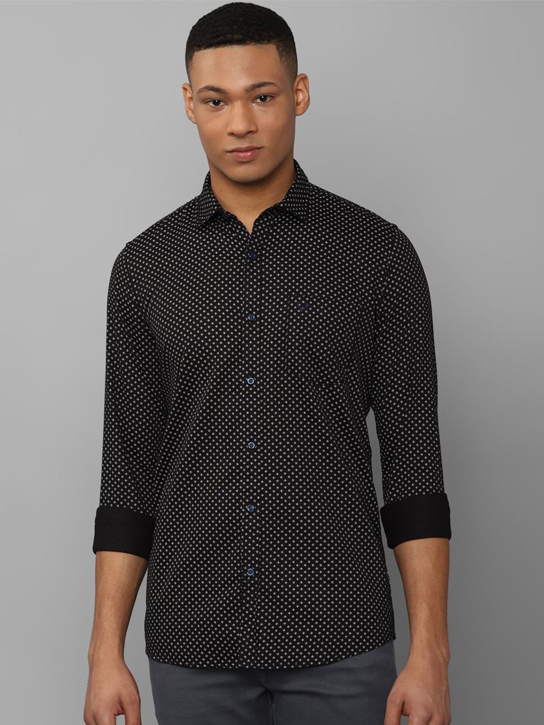 

Allen Solly Micro Ditsy Printed Pure Cotton Casual Shirt, Black