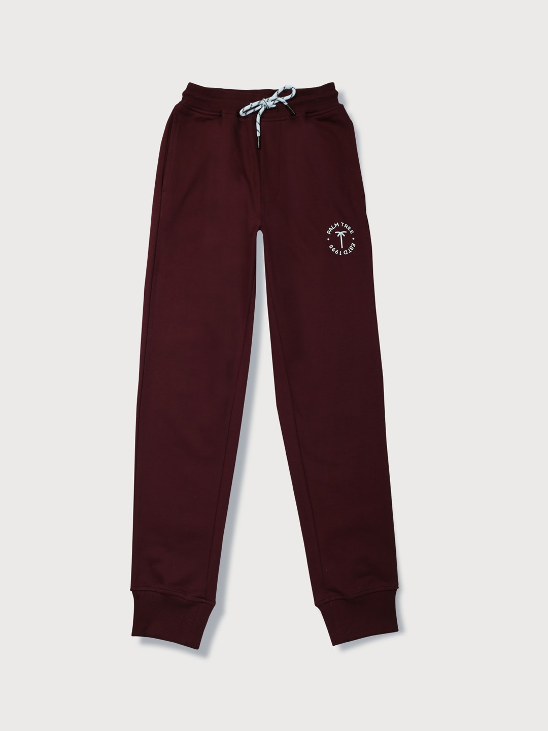 

Palm Tree Boys Cotton Relaxed Fit Joggers, Maroon