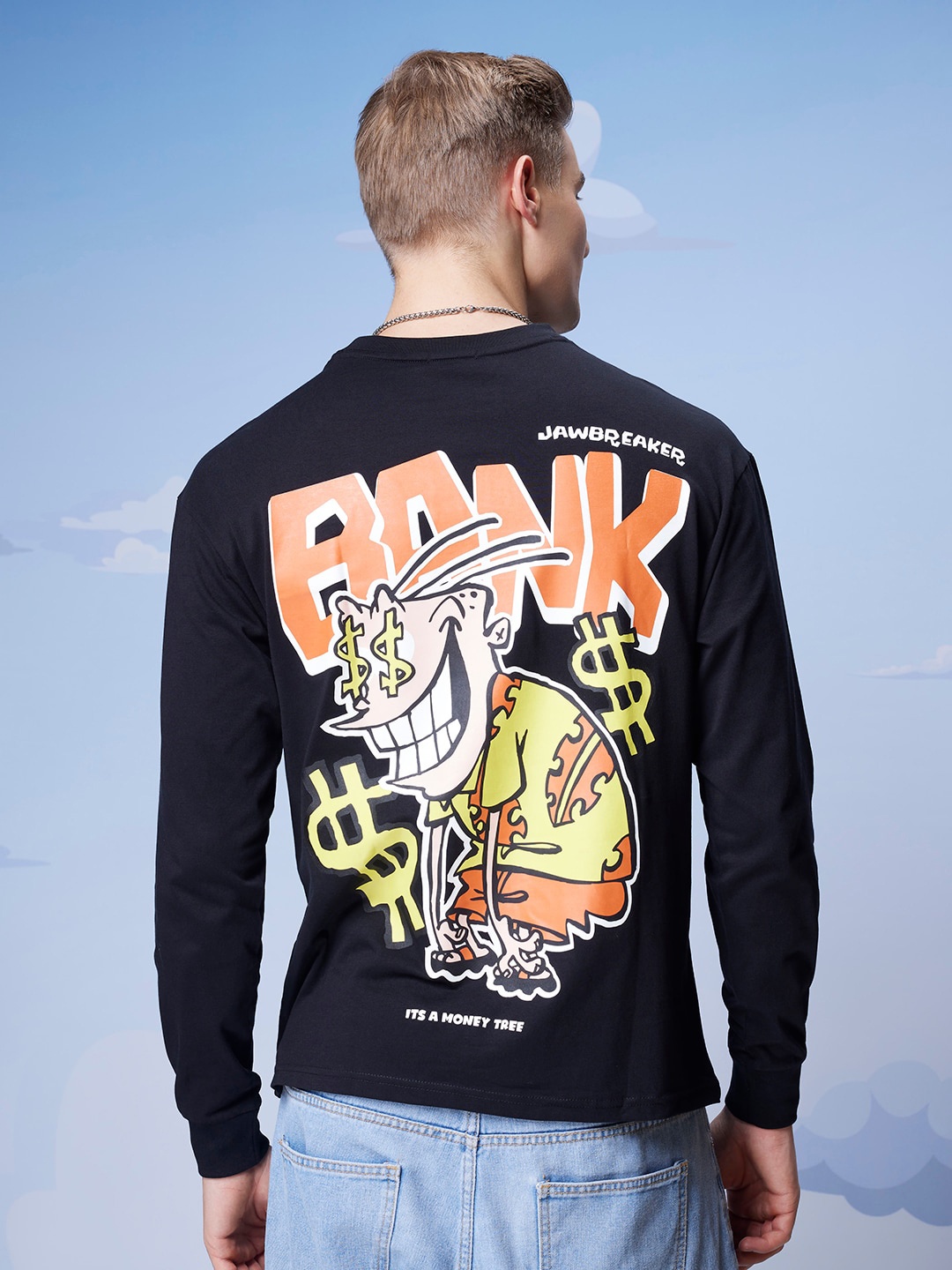 

Bewakoof Official Cartoon Network Merchandise Eddys Big Stash Printed Oversized T-shirt, Black