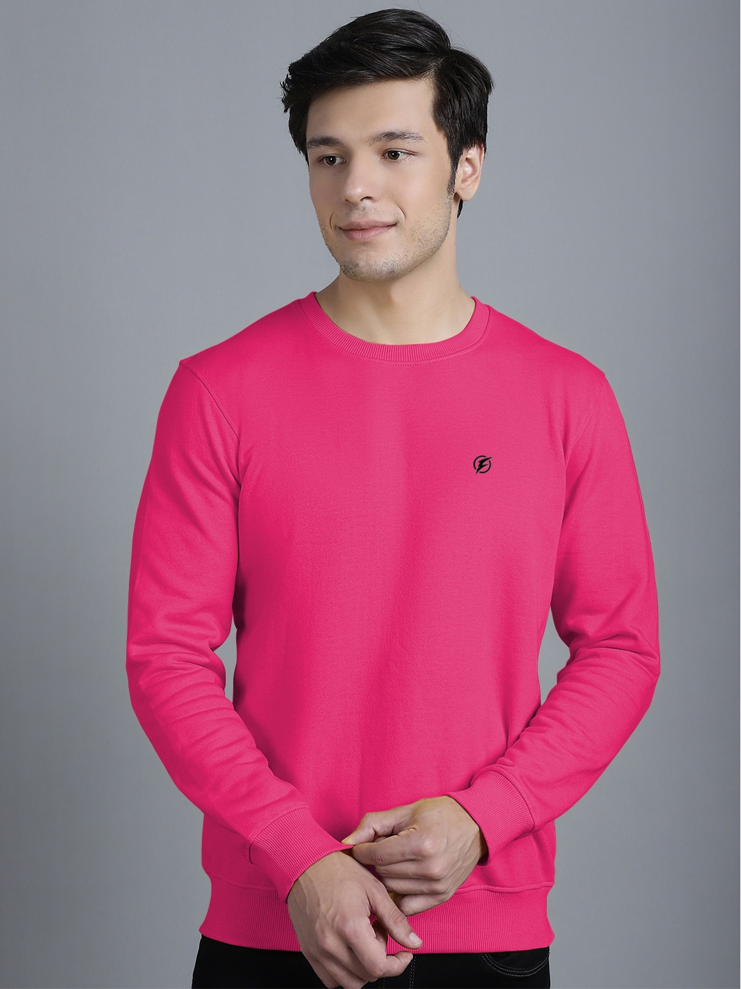 

Friskers Round Neck Long Sleeve Fleece Sweatshirt, Pink