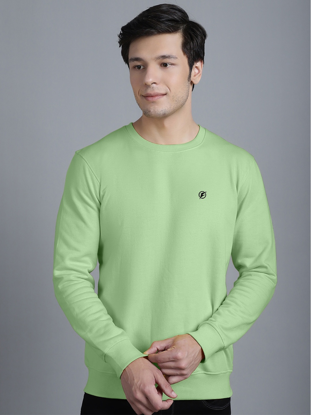 

Friskers Round Neck Long Sleeve Fleece Sweatshirt, Sea green