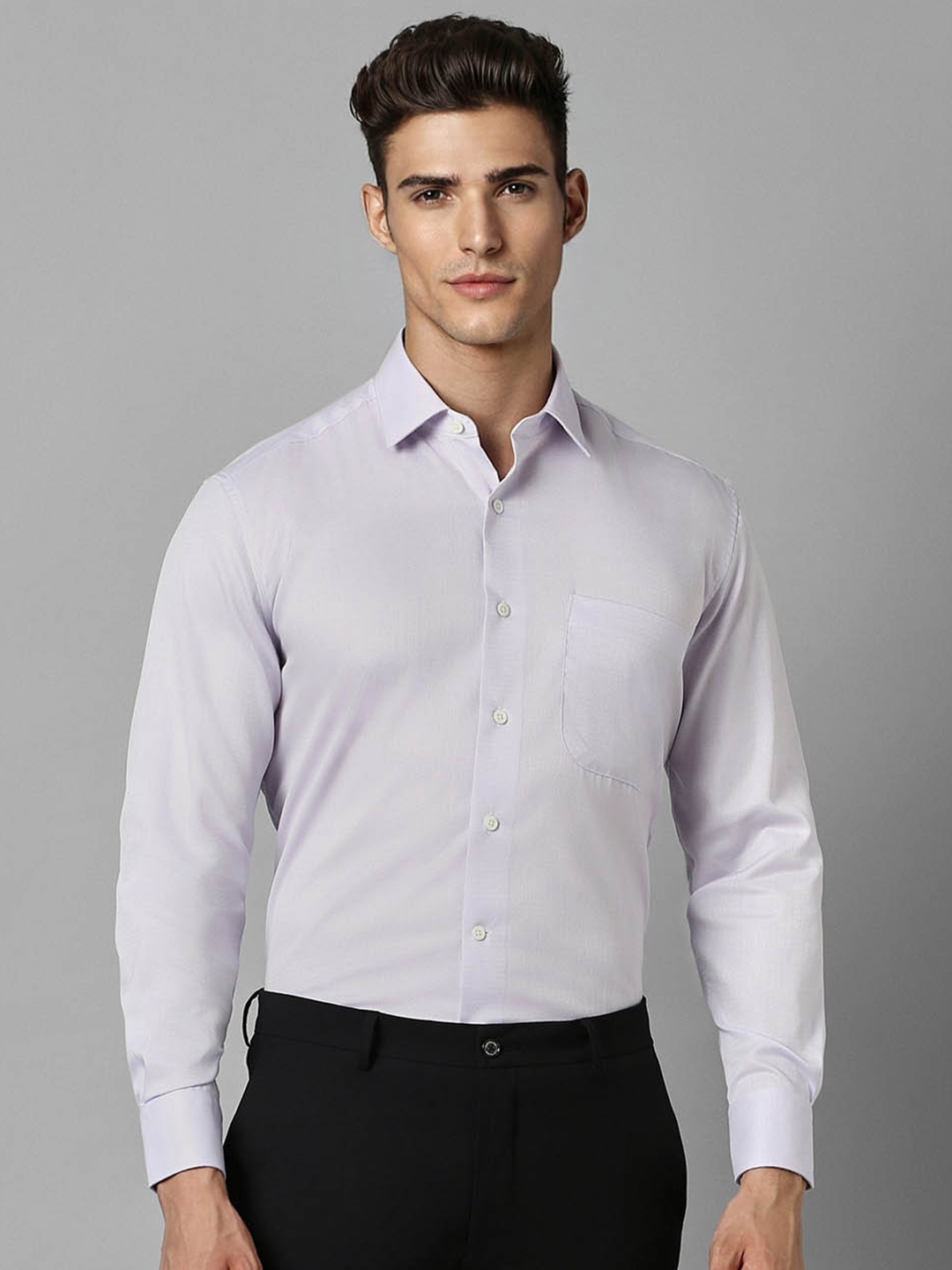 

Luxure by Louis Philippe Spread Collar Pure Cotton Formal Shirt, Purple