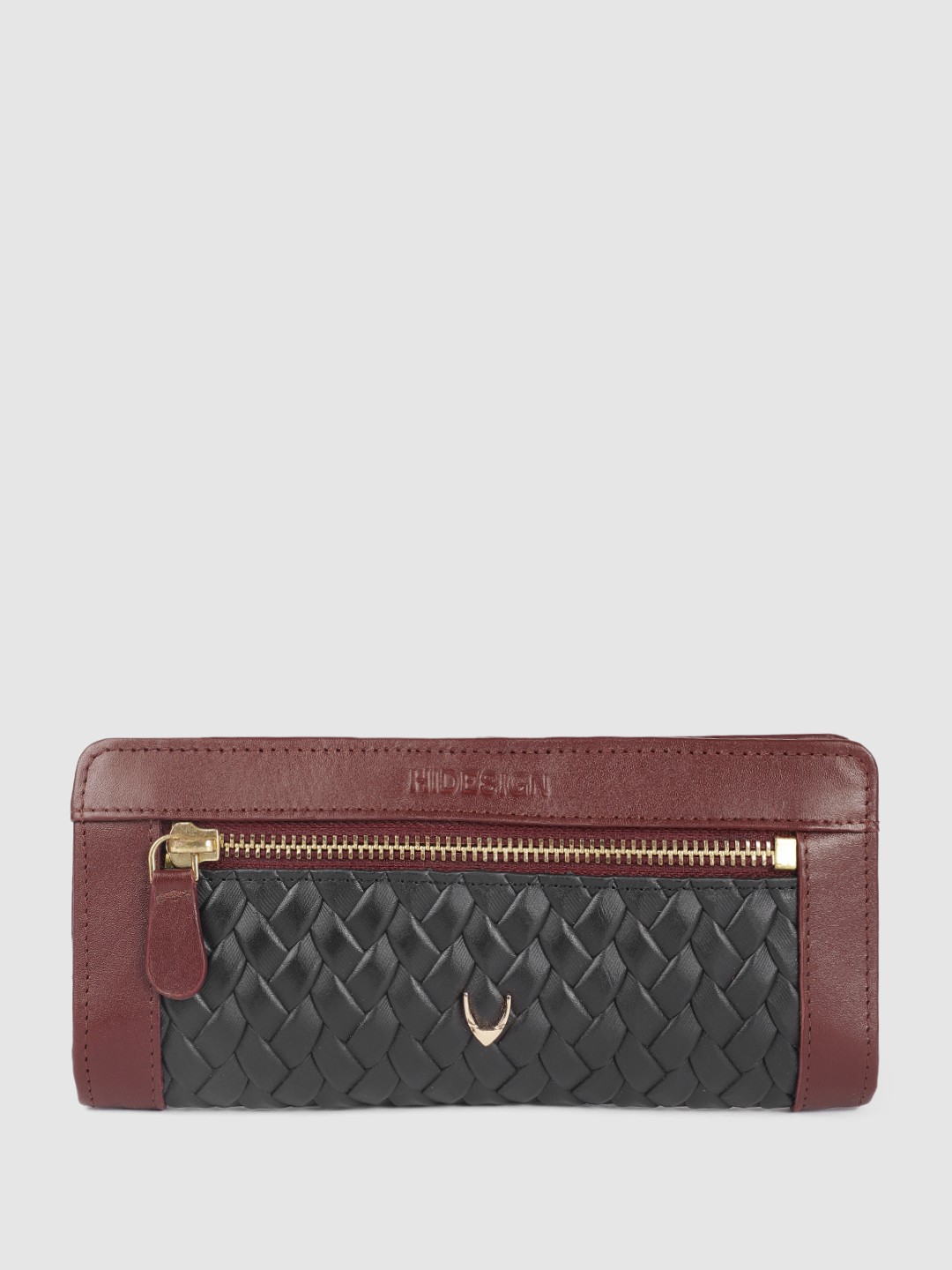 

Hidesign Women Textured Leather Two Fold Wallet, Red