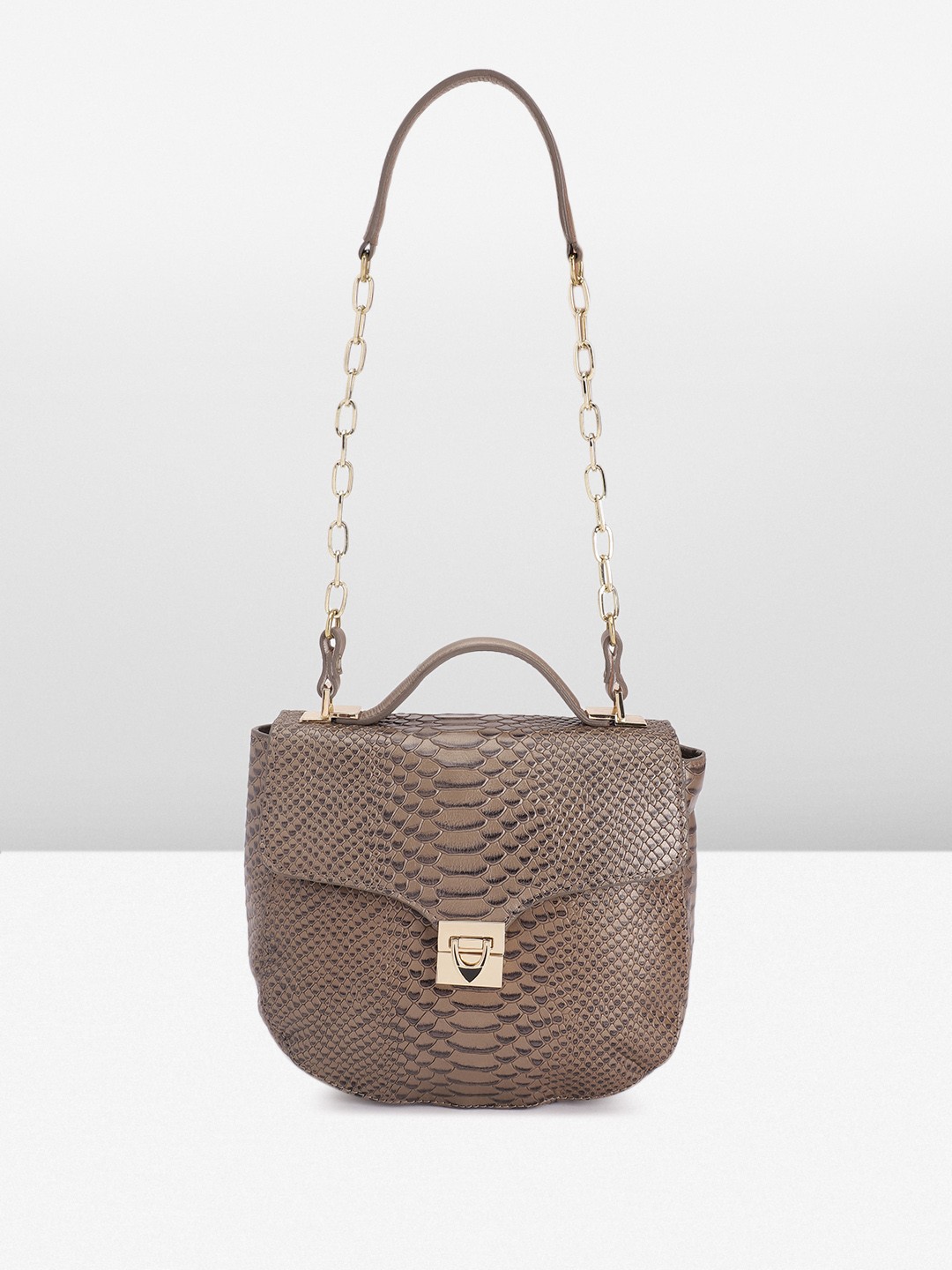

Hidesign Textured Leather Satchel, Brown
