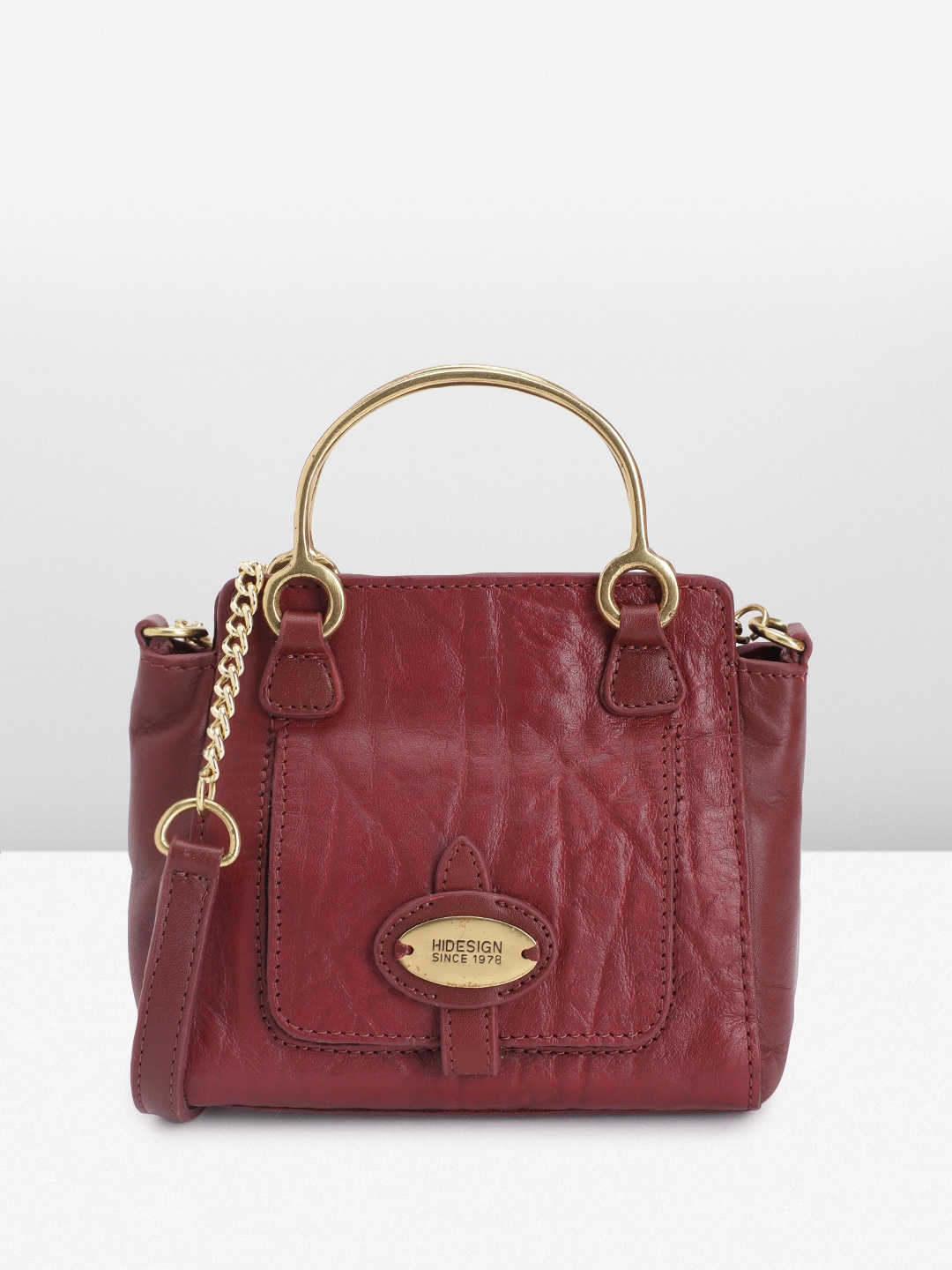 

Hidesign Women Leather Handheld Bag, Maroon