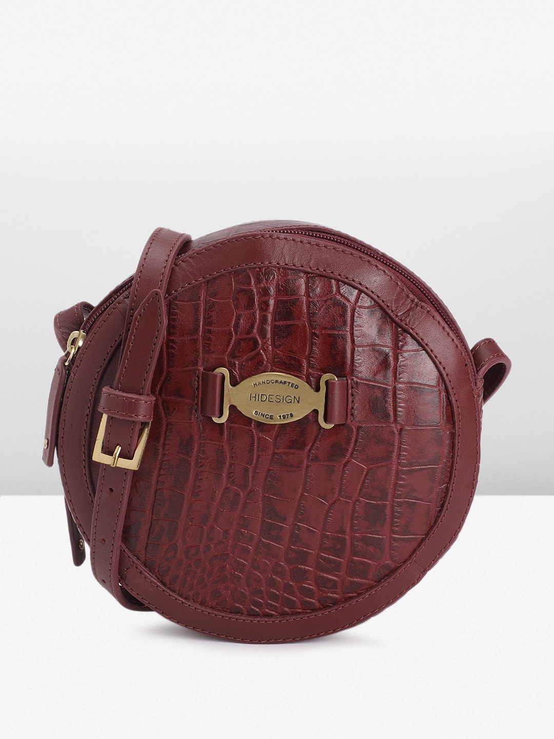 

Hidesign Textured Leather Sling Bag, Maroon