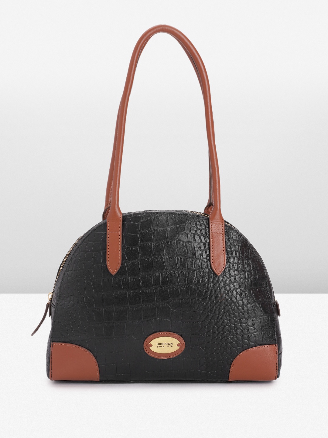 

Hidesign Textured Leather Shoulder Bag, Black