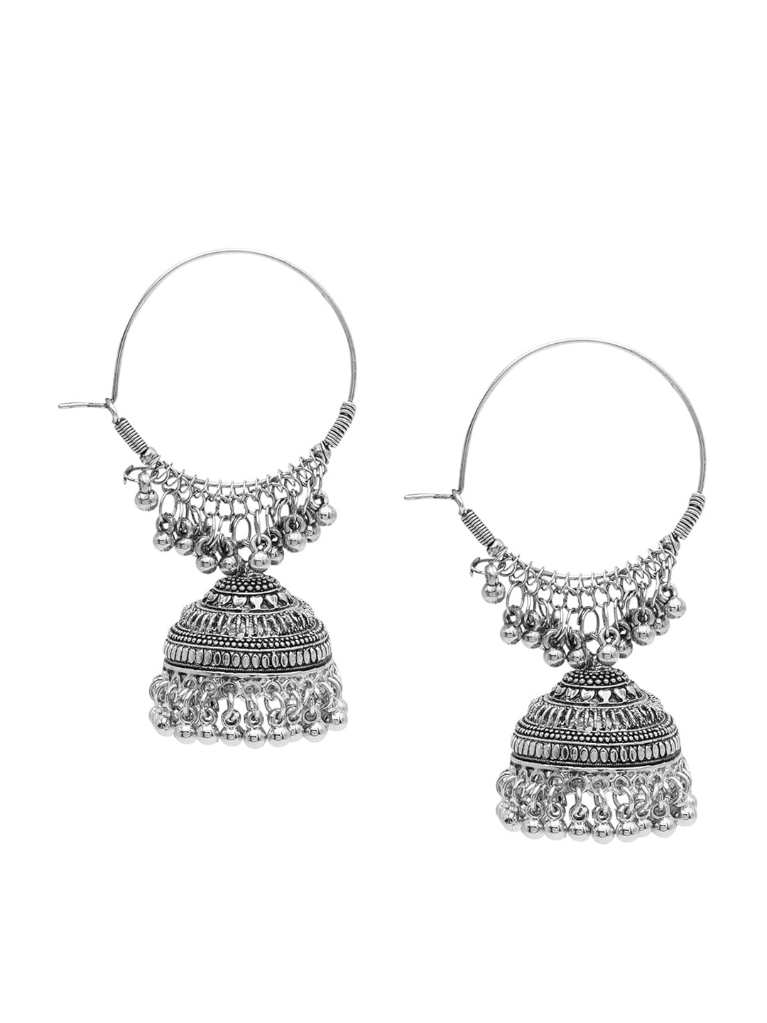 

Shining Jewel - By Shivansh Silver Plated Jhumkas