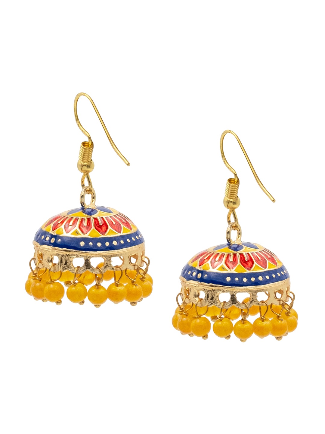 

Shining Jewel - By Shivansh Gold Plated Dome Shaped Jhumkas Earrings